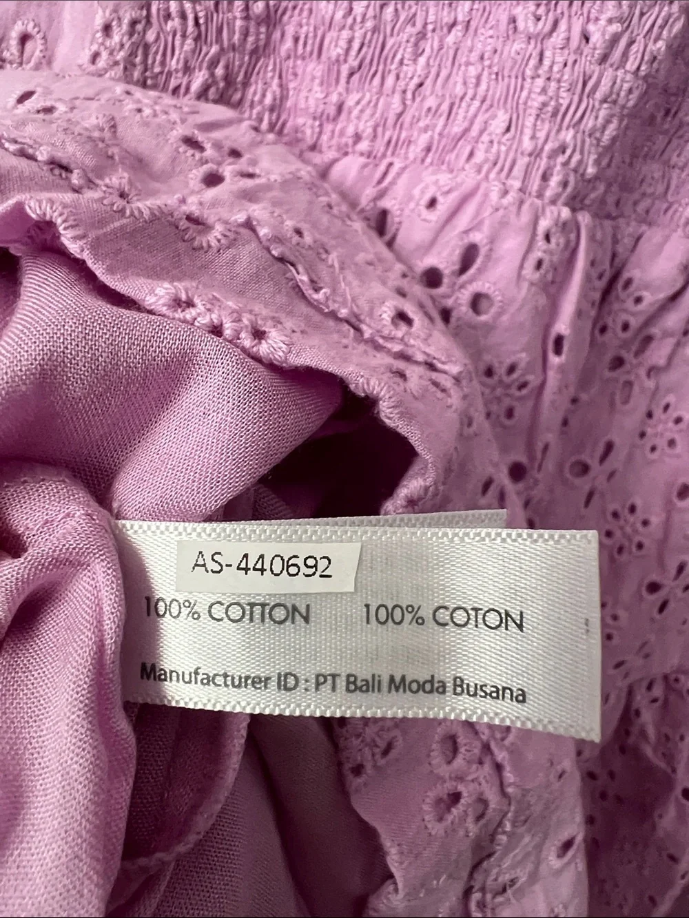 Poupette St. Barth Chantal Lilac Eyelet Mini Dress Size 12